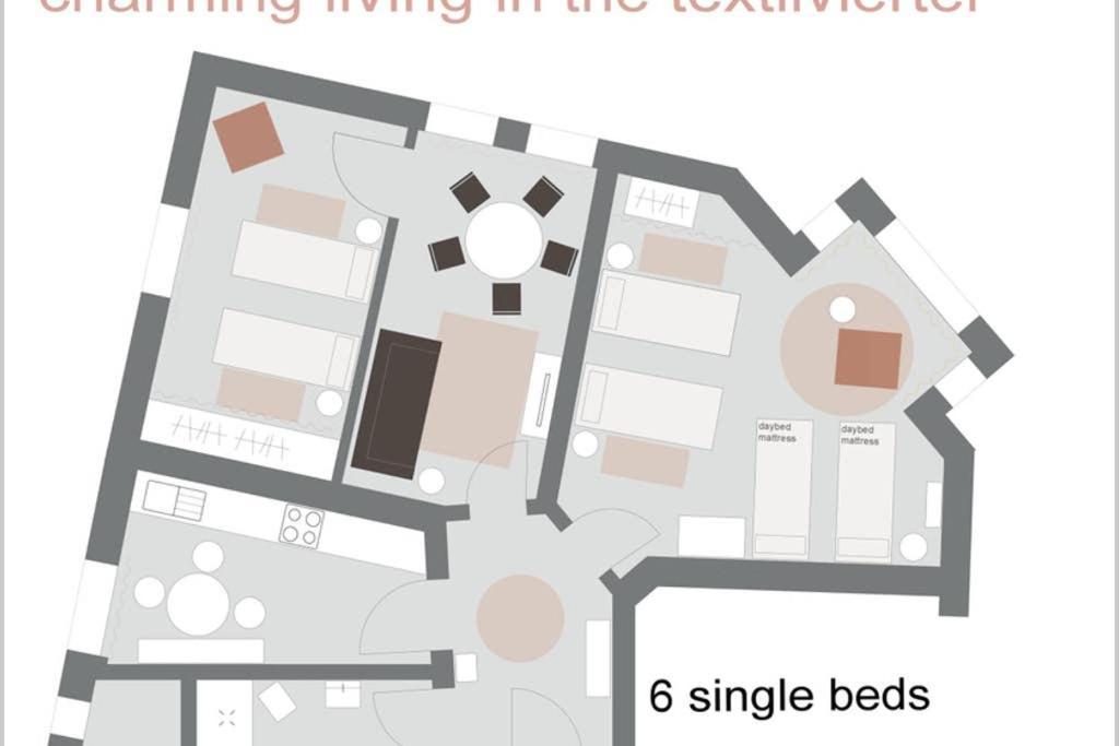 Charmant Leben Im Textilviertel - Stilvolle Wohnung - Zentral Und Ruhig Augsburg Exterior photo
